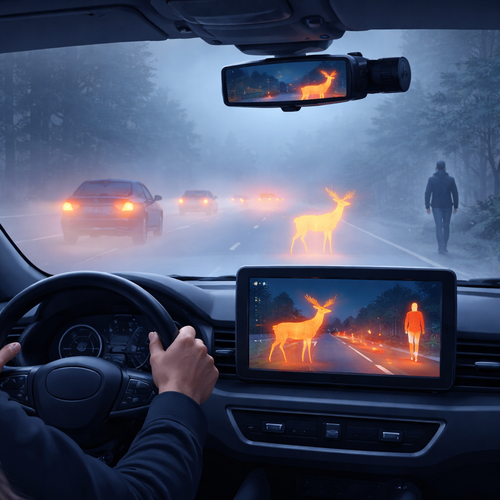 Illustration of Car Thermal Camera Fog: Must-Have Solution for Safer Driving