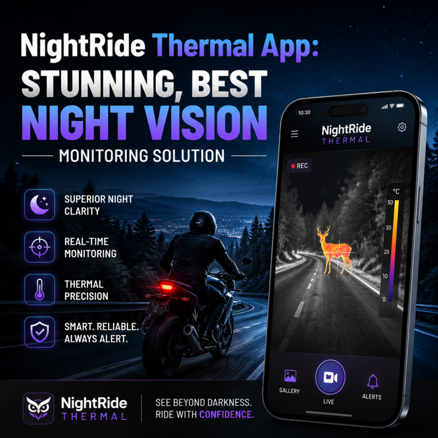 Illustration of NightRide Thermal App: Stunning, Best Night Vision Monitoring Solution