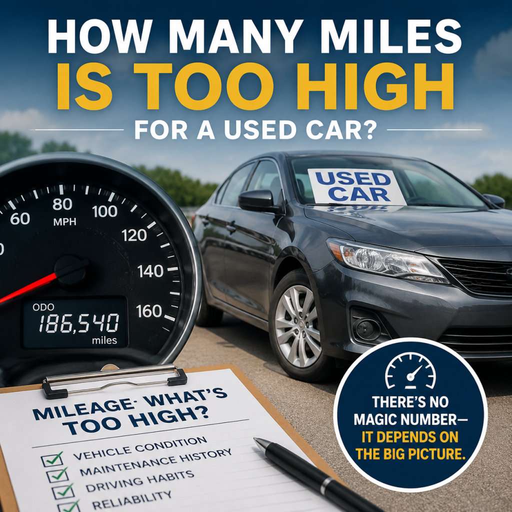 Used car mileage guide comparing vehicle condition, maintenance, and driving habits
