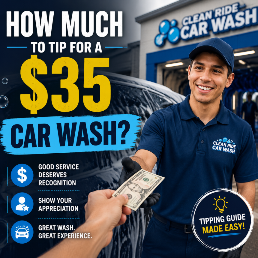 How much to tip for a $35 car wash, with tipping guidance for good service and appreciation
