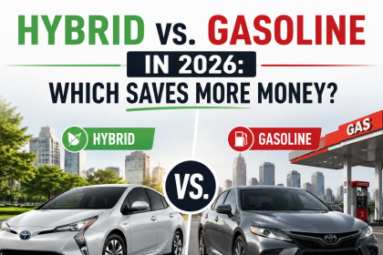 Comparison chart of hybrid and gasoline cars in 2026, showing fuel economy and cost savings.