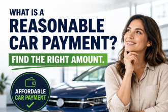 Car payment budgeting tips with a calculator and car keys on a desk
