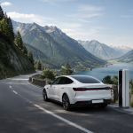 Electric car charging during a long-distance road trip