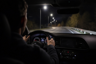 Thermal night vision system detecting a pedestrian during a nighttime commute