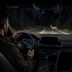 Vehicle thermal night vision display detecting a pedestrian and showing system cost factors