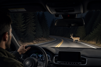 Vehicle thermal night vision display detecting a pedestrian and showing system cost factors